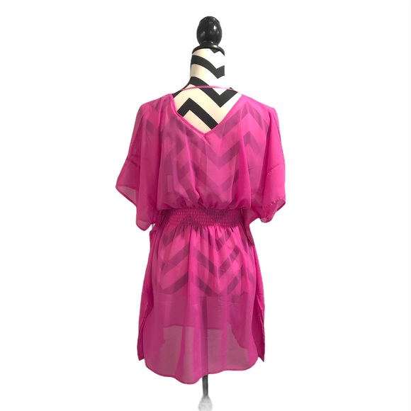 Vertigo Pink Chiffon Kimono Coverup - Picture 2 of 6
